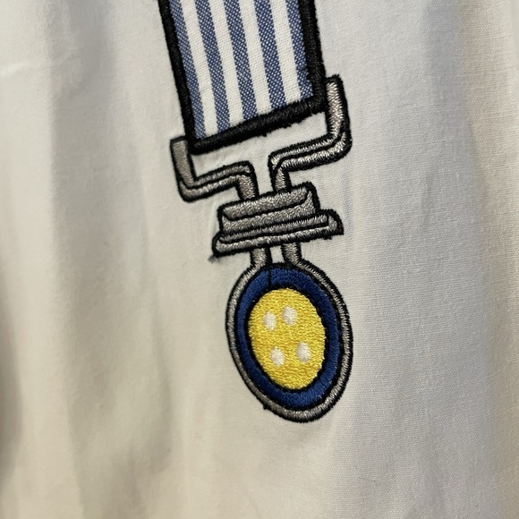 Vtg 90s Walt Disney World Mickey Mouse Suspender Shirt Embroidered Trompe L'oeil - Picture 11 of 16